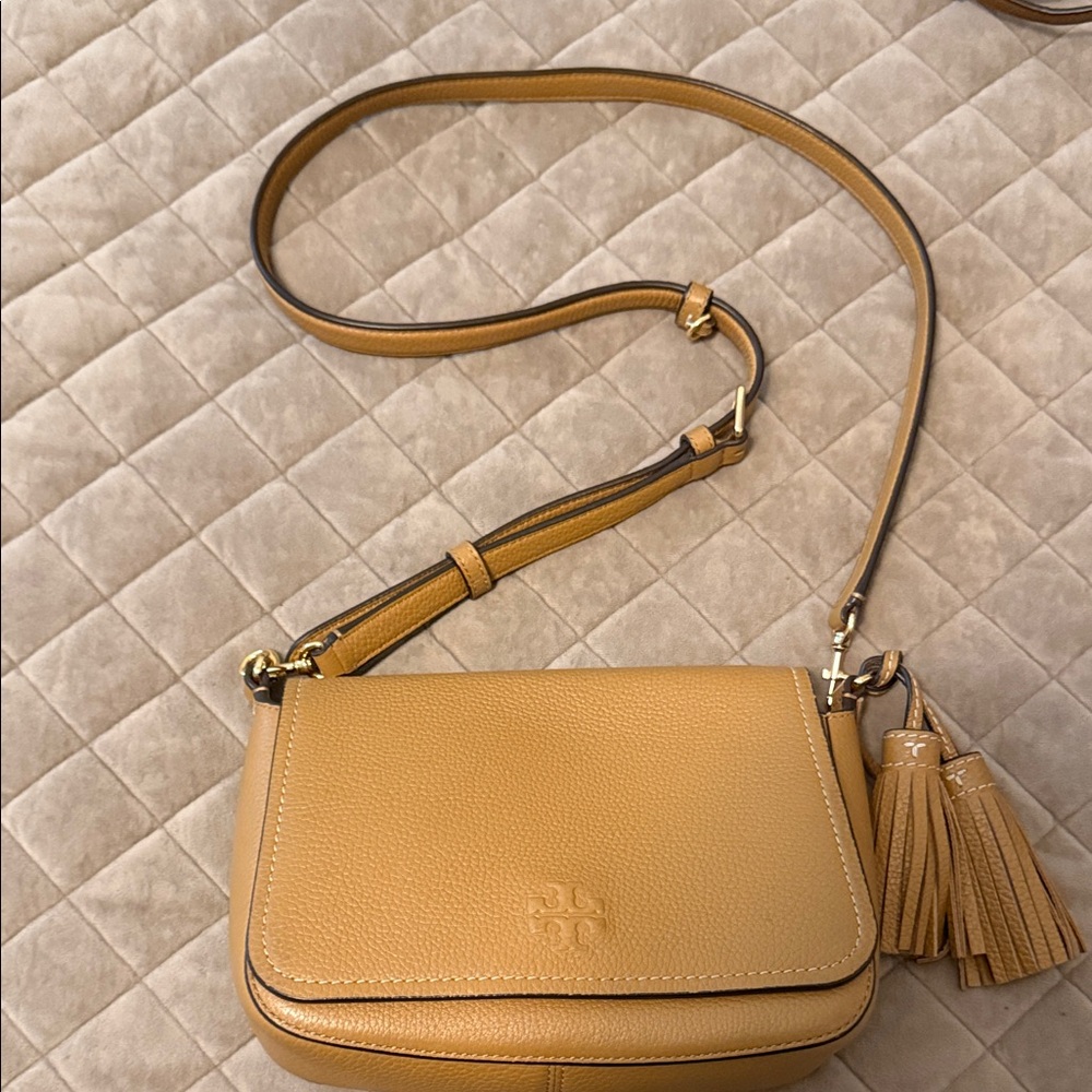 Tory Burch Tan Crossbody Bag with Tassels